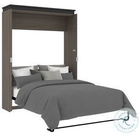 Orion Bark Gray And Graphite 65" Queen Murphy Bed