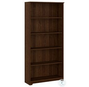 Cabot Modern Walnut Tall 5 Shelf Bookcase