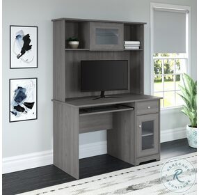 Cabot Modern Gray 48" Small Computer Home Office Set with Hutch