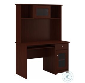 Cabot Harvest Cherry 48" Small Computer Desk with Hutch