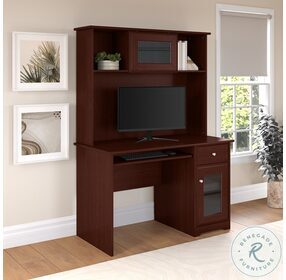 Cabot Harvest Cherry 48" Small Computer Home Office Set with Hutch