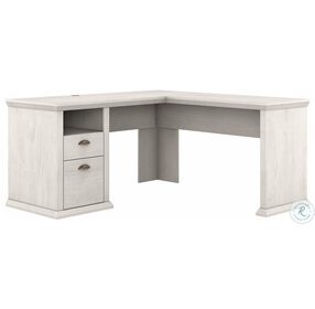 Yorktown Linen White Oak 60" L Shaped Storage Desk