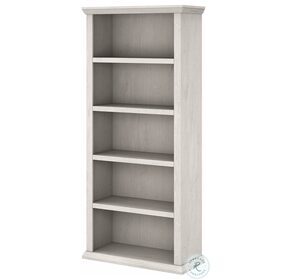 Yorktown Linen White Oak Tall 5 Shelf Bookcase