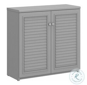 Fairview Cape Cod Gray Small Storage Cabinet With Doors And Shelves