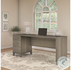 Somerset Ash Gray 72" Office Home Office Set with Drawers
