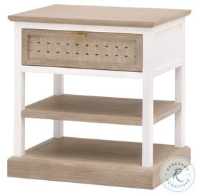Weave Smoke Gray Oak And White Painted Oak 1 Drawer Side Table