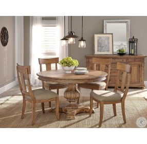 Wellington Hall Brown Extendable Round Dining Room Set