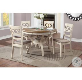 Cori Bisque And Brown 5 Piece Dining Set