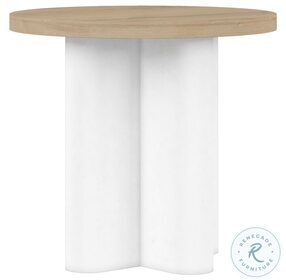 Garrison Washed Oak And Emory White End Table