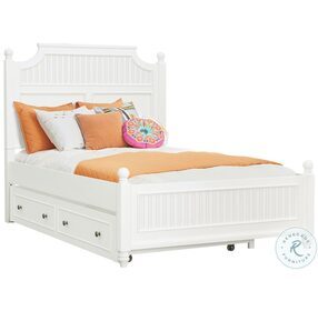 Savannah White Full Poster Bed with Trundle