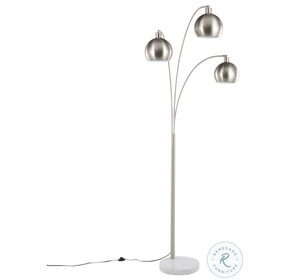 Willow White Marble And Brushed Nickel Floor Lamp