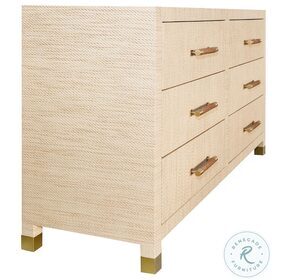 Winchester Natural Grasscloth 6 Drawer Chest