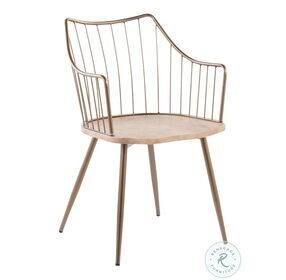Winston Antique Copper Metal And White Washed Wood Chair