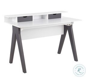 Wishbone Grey And White Wood Desk