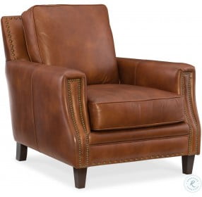 Exton Natchez Brown Leather Chair