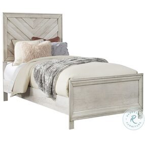 Riverwood Whitewashed Twin Panel Bed