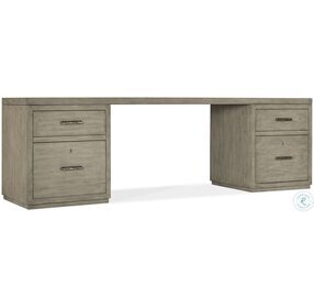 Linville Falls Soft Smoked Gray 96" Desk with Two File Cabinet