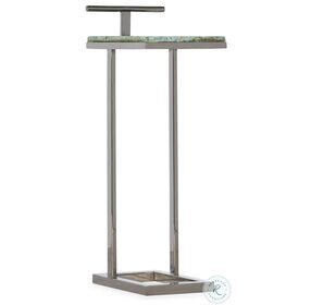 Lisa Fluorite Stone Top And Silver Metal Accent Table
