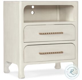 Serenity White Lacquered Two Drawer Nightstand