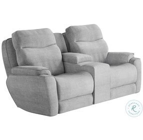 Show Stopper Platinum Double Reclining Console Loveseat with Hidden Cupholders