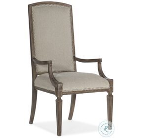Woodlands Medium Tone Brownish Gray Arched upholstered Arm Chair Set Of 2