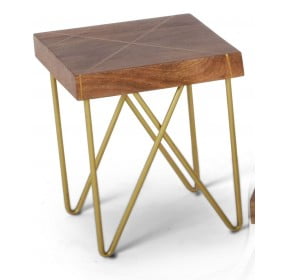 Walter Warm Pine And Brass End Table