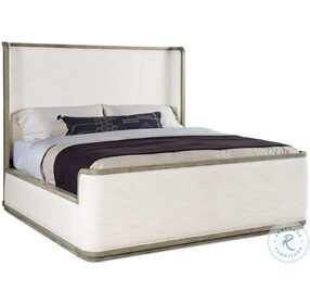 Linville Falls Beige And Soft Smoked Gray Boones Queen upholstered Shelter Bed