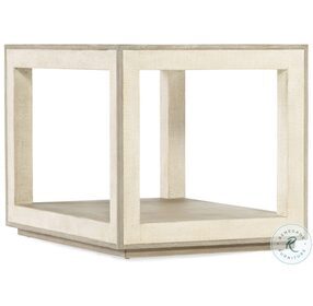 Cascade Lacquered Burlap And Soft Taupe Rectangular End Table