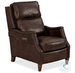 Weir Chocolate Rock And Roll Allman Leather Power Recliner With Power Headrest And Lumbar