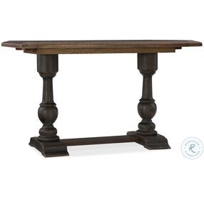 Balcones Saddle Brown And Anthracite Black 60" Extendable Friendship Table