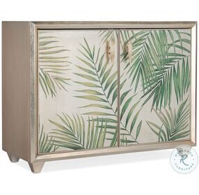 Lets Be Fronds Gold Leaf Two Door Chest