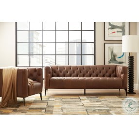 Nicolla Brown Leather Living Room Set