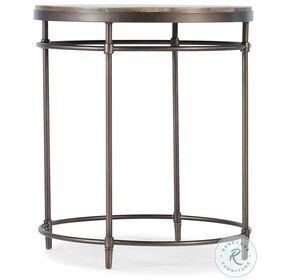 Saint Armand Light Wood And Gold Round End Table