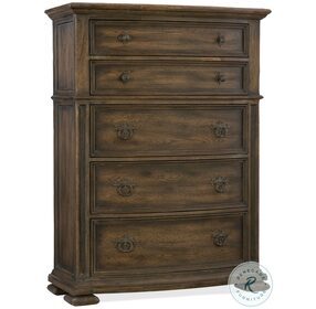 Gillespie Saddle Brown And Anthracite Black Five Drawer Chest