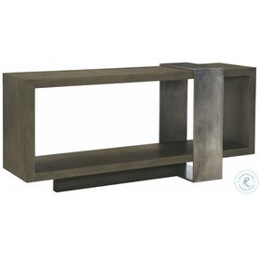 Linea Cerused Charcoal And Textured Graphite Metal Console Table