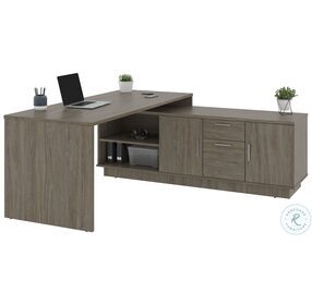 Equinox Walnut Grey 72" L Shaped Office Desk