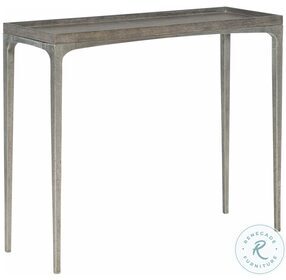 Linea Cerused Charcoal And Textured Graphite Metal Sofa Table