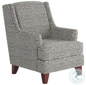 Faux Skin Black Carbon Wing Back Accent Chair