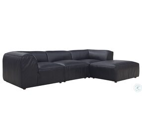 Form Vantage Black Leather Lounge Modular Sectional