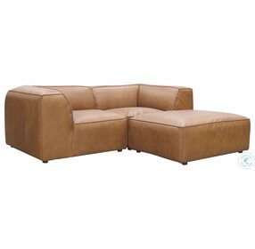 Form Tan Leather Nook Sectional