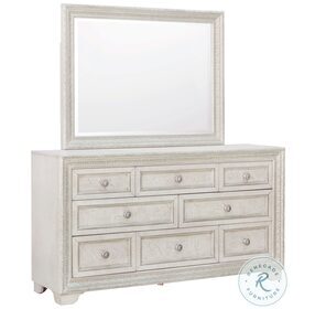 Camila Semi Transparent Creamy White Dresser with Mirror
