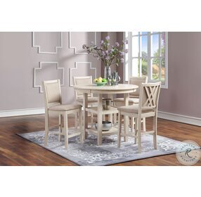 Amy Bisque 5 Piece Counter Height Dining Set