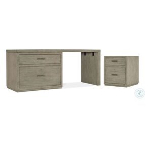 Linville Falls Soft Smoked Gray 72" Home Office Set with Lateral File Cabinet