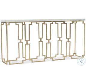 Evermore Gold And White Marble Top Console Table