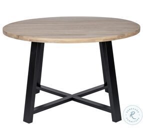 Mila Black And White Oil Round Dining Table