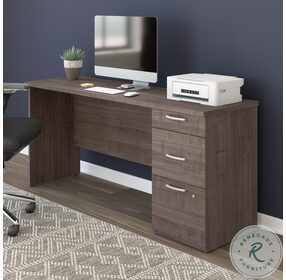 Logan Medium Gray Maple 65" Home Office Set with Drawers