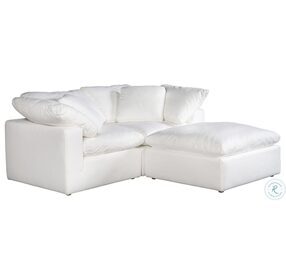 Clay White Livesmart Fabric Nook Modular RAF Sectional