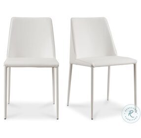 Nora White Vegan Leather Dining Chair Set Of 2