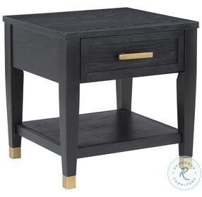 Yves Rubbed Charcoal And Gold End Table