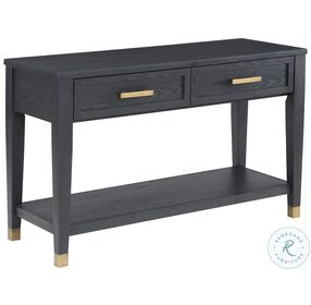 Yves Rubbed Charcoal And Gold Sofa Table